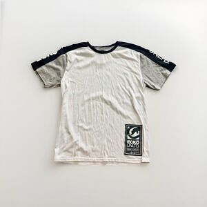 ECKO UNLTD. MEN'S GRAY WHITE BLACK CREW NECK SHORT SLEEVE T-SHIRT SIZE L